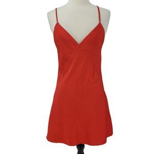 Princess Polly Red Silky Slip Dress 8